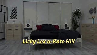 Emotional Licky Lex and Kattie Hill's extreme pissing xxx