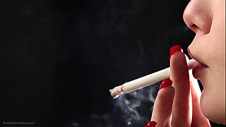 Amazing and Sexy Russian Babe Smoking Cigarette