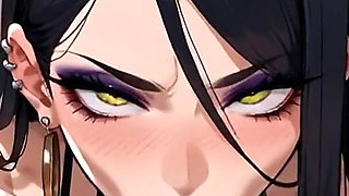 Anime Ai Deepthroat with Cum Inside the Mouth