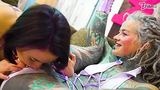 Girls Lick Each Other Then Get DP’d, Ass Fucked & Facialized