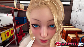 Hot College Girl in 3D Hentai - Lifting Missionary Hard Fuck, Parallel Plank Pose with Close-up Shots, Gloryhole Doggystyle POV