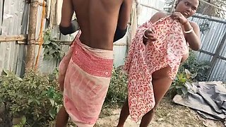 Desi housewife outdoor anal sex with big tits and big ass