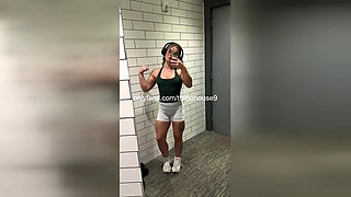 TikTok Live Gloryhole Fail: 18yo Swallows Random Cocks in Gym Bathroom