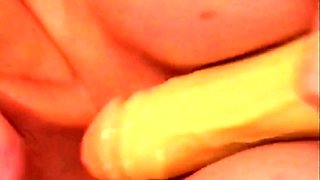 Blonde tight pussy babe solo toy fun in glamour masturbation
