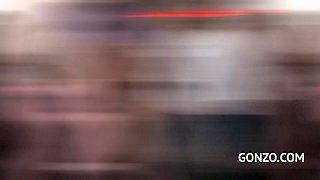 Beer/cum facial for Jennifer White AirTight 3on1 in da' strip