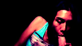 Naughty ladyboy blowjob and anal sex