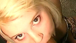 Blonde Slut Sucks Cock in Wild BDSM Session