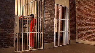 Ebony prisoner fucked by a prison guard