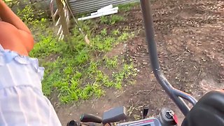 Farmers Wife Intensively Fertilized Cum & Piss Inside Pussy, Bj Outdoors On Farm Tractor