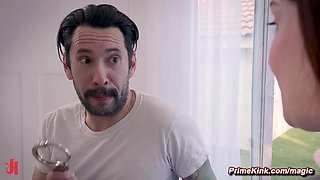 Stepmom teaching teenager bondage sex