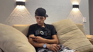 Stepson enters his stepmother's room and gives her an unexpected surprise.