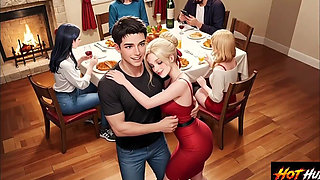 Stepmom and Stepson Fucks in the Stepfamily Party Cristmas Party Fucking in the Bedroom