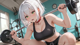 Gym Stranger & White-haired Girl From Workout to Hardcore Fuck. Hentai Anime Ai Porn