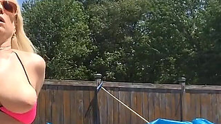 Poolside Bikini Tits Bouncing Orgasm