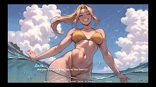 My New Girlfriend Taboo Hentai Game Ep.26 Naughty Step Sisters Going Topless at the Beach!