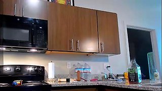 Small tit brunette amateur tugs on a big willie