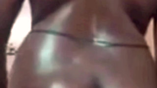 Desi Tamil Wife Renu Oiled Big Black Ass Massage by Landlord & Red Bikini Tease! Indianhotwifex