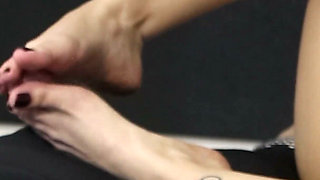 Devil Goddess in Foot Domination and Bondage Footjob