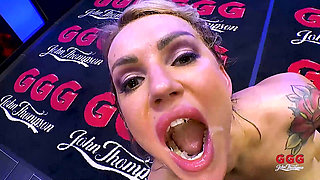 Blonde MILF Swallows Loads in Wild Ggg Bukkake