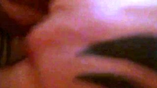 Brunette with Big Tits Gives Blowjob on Webcam