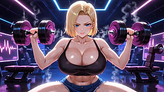 Android 18 Hentai Gym Tease - Big Tits Bounce Huge Ass Dirty Talk