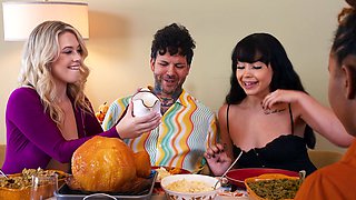 Ashley Alexander pleasures tattooed dude in the kitchen