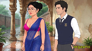 Desi Bhabi Mature College Lecturer Romantic Monsoon Rain Passion - New Video
