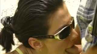 Tied up on the Hood He Fucks Her Hairy Pussy Hole