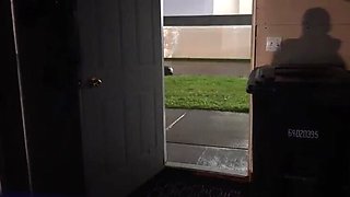 MILF Mya Lane sucks big dick outdoors in risky tornado storm