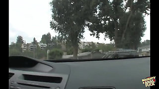 Busty Brunette Makes Not One but Two Guys Bust Their Nuts on Her Tits