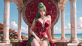 Green Goddess Beach Soliloquy! What bikini hides under that red gold armor?