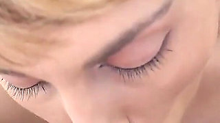 Petite milf Maxim Law pov blowjob deepthroat cum swallow