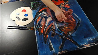 Horny Artist Cock Massage Cumshot