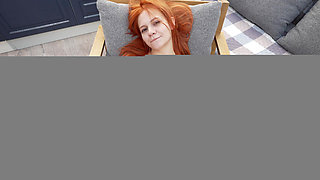 Erotic cute redhead Vilena caresses her clit