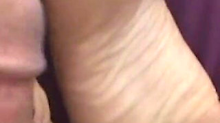 Julia in Amazing Amateur Footjob POV