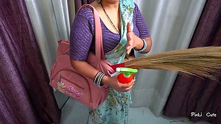Kaam wali stuck in table, Owner Fucked her from behind.