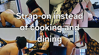 Anal Play, Strap-on Sex in the Kitchen