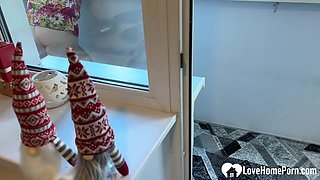 Saggy chick gives me a blow in hotel