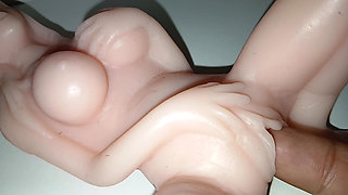 Mini sex doll fucked by big fingers