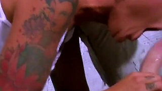 Tattooed chick gets hard fuck in the prison