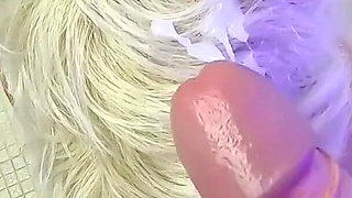 True Golden Shower after cum on her hair!