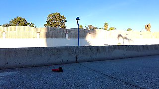 Ebony amateur babe Melanies public flashing