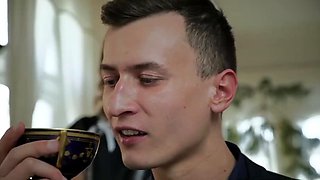 Hot Sexy Maid in Lingerie Gives House Lord Breakfast Cumshot