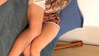 Foot Banded Didn't Stop Her From Sucking My Cock
