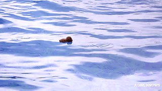 Lya Missy Charms in Steamy Poolside Lesbian Game