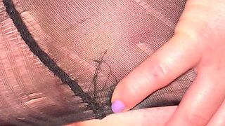 Teasing her arsehole close up with my dick