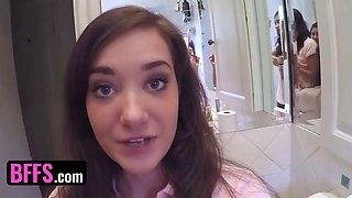 Bffs - innocent teenager Ada Sanchez used and pounded by 4 wild busty sorority chicks by the pool