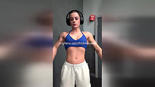 HOT TEEN LENA MOUSE FLASHES HER PUSSY WHILE DOING YOGA