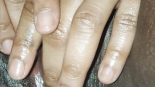 Stroking Her Pussy with the Dildo!