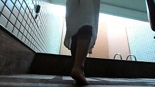Hot Brunette's Naughty Motel Pool Solo Show